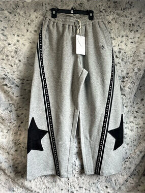AELFRIC EDEN Star Detail Track Pants Gray Small NWT. 518